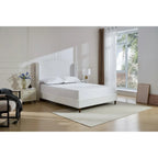 Hannah Upholstered Wingback Bed Size King / Tall 54  Headboard Upholstered King Bed / Premium Cream White Chenille