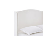 Hannah Upholstered Wingback Bed Size King / Tall 54  Headboard Upholstered King Bed / Premium Cream White Chenille