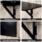 Gymax Wall-Mounted Drop-Leaf Table Floating Folding Desk Space Saver