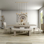 Furniture of America Yetaria Modern Farmhouse 6-Piece Natural Wood Dining Table Set