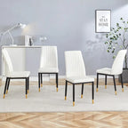 Stylish High Back Dining Chair Set for Various Rooms, PU Material Enhanced