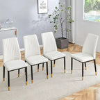 Stylish High Back Dining Chair Set for Various Rooms, PU Material Enhanced