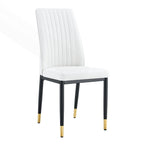 Stylish High Back Dining Chair Set for Various Rooms, PU Material Enhanced