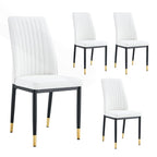 Stylish High Back Dining Chair Set for Various Rooms, PU Material Enhanced