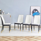 Stylish High Back Dining Chair Set for Various Rooms, PU Material Enhanced
