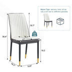 Stylish High Back Dining Chair Set for Various Rooms, PU Material Enhanced