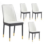 Stylish High Back Dining Chair Set for Various Rooms, PU Material Enhanced