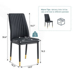 Stylish High Back Dining Chair Set for Various Rooms, PU Material Enhanced