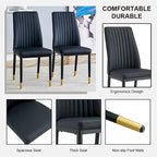 Stylish High Back Dining Chair Set for Various Rooms, PU Material Enhanced