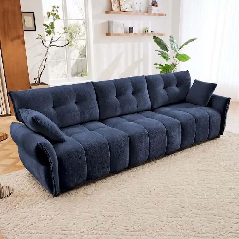 Modern 3-Seater Tufted Sofa Couch with Pillows