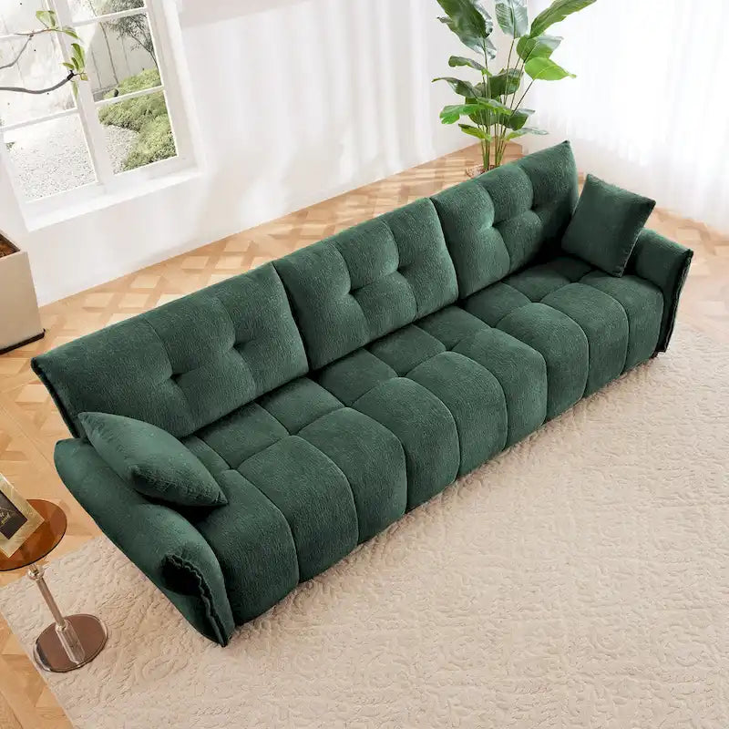 Modern 3-Seater Tufted Sofa Couch with Pillows