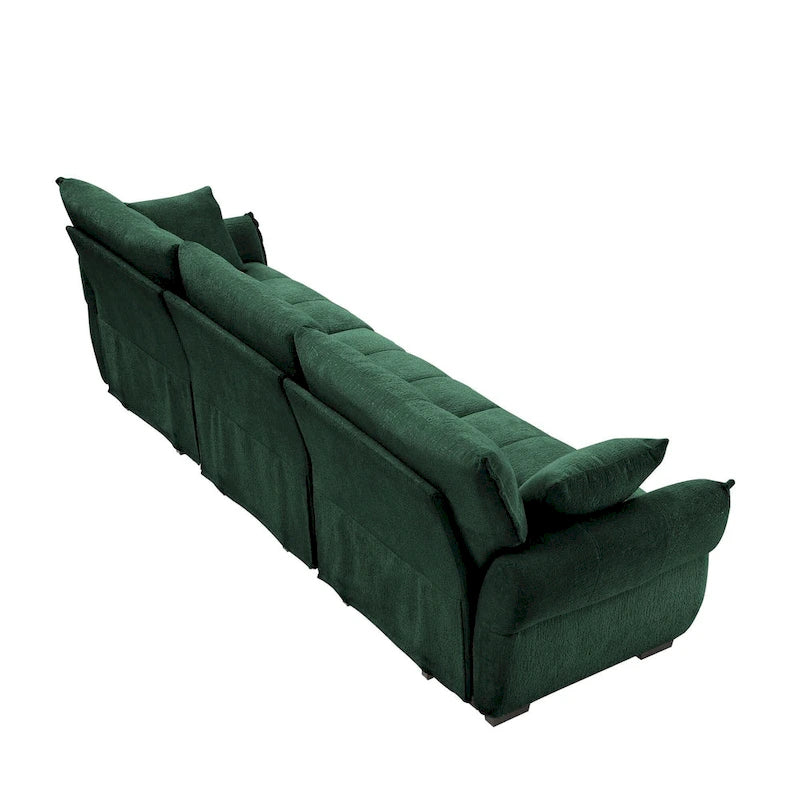 Modern 3-Seater Tufted Sofa Couch with Pillows