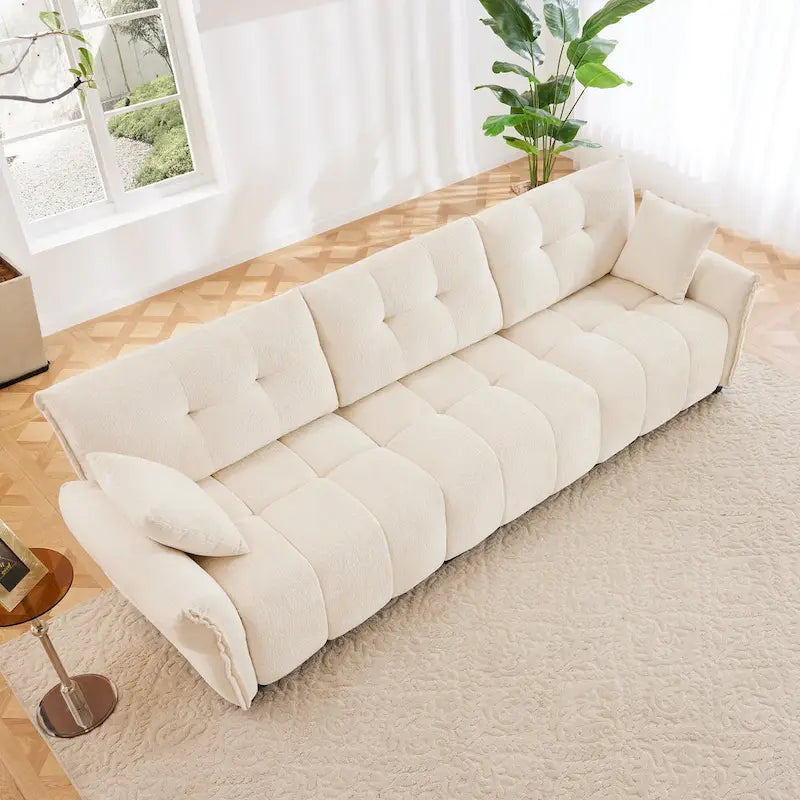 Modern 3-Seater Tufted Sofa Couch with Pillows