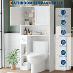 Over The Toilet Storage Cabinet With Barn Door, White Above Toilet Storage Cabinet