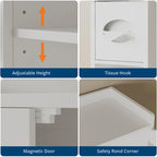 Over The Toilet Storage Cabinet With Barn Door, White Above Toilet Storage Cabinet