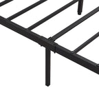 Black Brown King Size Metal Platform Bed with Wooden Headboard, Drawers, and LEDs