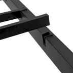 Black Brown King Size Metal Platform Bed with Wooden Headboard, Drawers, and LEDs