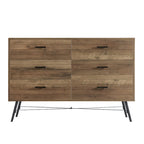 Rustic Style 47.24  Dresser TV Stand with 6 Deep Storage Drawers for Living Room