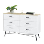 Rustic Style 47.24  Dresser TV Stand with 6 Deep Storage Drawers for Living Room