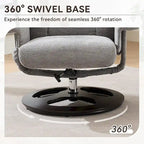 Chenille 360 Swivel Massage Recliner Chair with Ottoman, Massage and Heated Seat