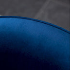 Blue Modern 22  Upholstered Velvet Accent Chair with Round Swivel Metal Base for Living Room