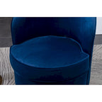 Blue Modern 22  Upholstered Velvet Accent Chair with Round Swivel Metal Base for Living Room