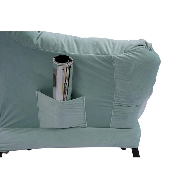 Green 22.35  Tufted Lounge Chair with Side Pocket