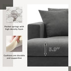 100.4  L-Shaped Polyester Sectional Sofa with 4-Seat Convertible Couch and Ottoman & Pocket Spring Cushions (300lb Capacity)