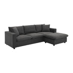 100.4  L-Shaped Polyester Sectional Sofa with 4-Seat Convertible Couch and Ottoman & Pocket Spring Cushions (300lb Capacity)