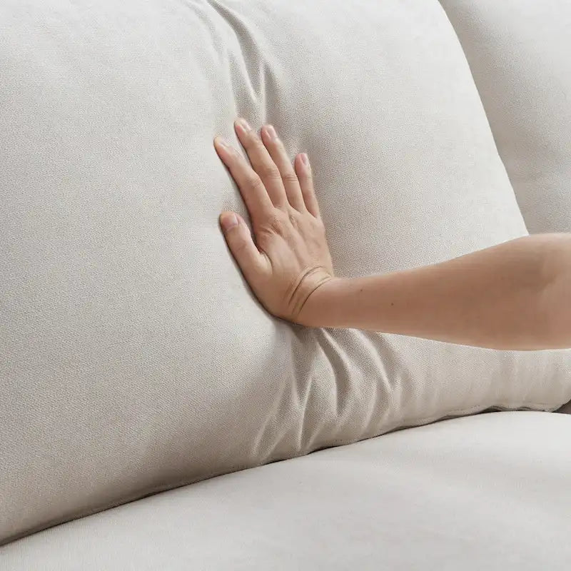 100.4  L-Shaped Polyester Sectional Sofa with 4-Seat Convertible Couch and Ottoman & Pocket Spring Cushions (300lb Capacity)