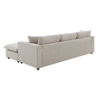 100.4  L-Shaped Polyester Sectional Sofa with 4-Seat Convertible Couch and Ottoman & Pocket Spring Cushions (300lb Capacity)