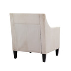 Beige Modern 26.77  Upholstered Arm Chair with Scooped Arms and Rubber Wood Legs for Living Room