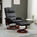 Black 28.8  High Back Swivel Recliner Chair with Ottoman