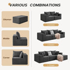 103  Fabric Modular Sectional Sofa with Deep Seats, L-Shaped Cloud Couch and Chaise, No Assembly Required