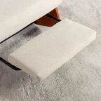 Orange+Beige Modern Corduroy Upholstered Rocker Recliner with Footrest and PU Leather Leg for Living Room, Bedroom