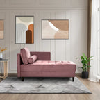 Pink 64  Velvet Tufted Chaise Lounge Chair