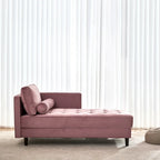Pink 64  Velvet Tufted Chaise Lounge Chair