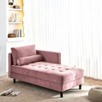 Pink 64  Velvet Tufted Chaise Lounge Chair
