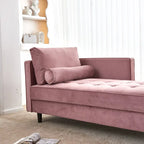 Pink 64  Velvet Tufted Chaise Lounge Chair