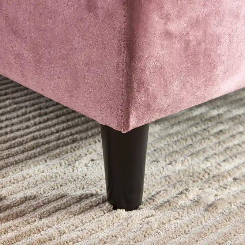 Pink 64  Velvet Tufted Chaise Lounge Chair