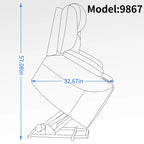 Blue Lift Recliner with 8-Point Massage, Lumbar Heating, Dual USB Ports, and Stainless Steel Cup Holders