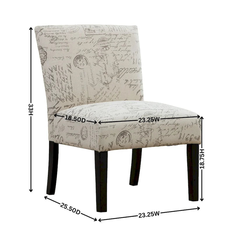 White 25.5  Upholstered Accent Chair