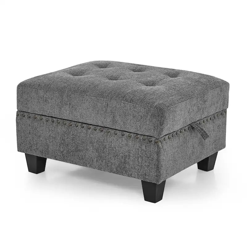 Grey 116  L-Shaped 6-Seat Sofa with Chairs and Storage