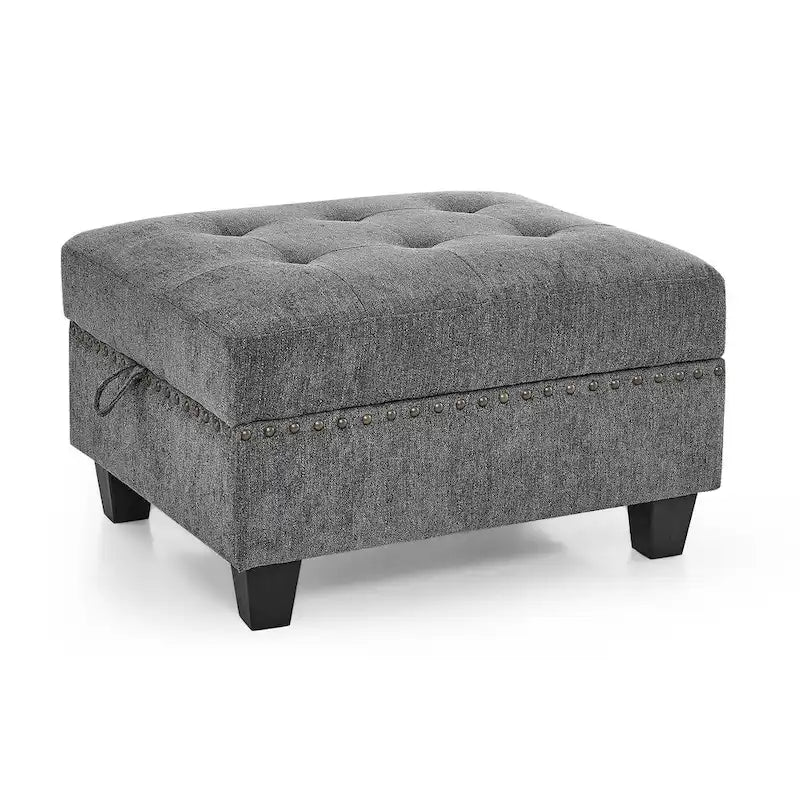 Grey 116  L-Shaped 6-Seat Sofa with Chairs and Storage
