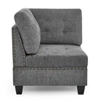 Grey 116  L-Shaped 6-Seat Sofa with Chairs and Storage