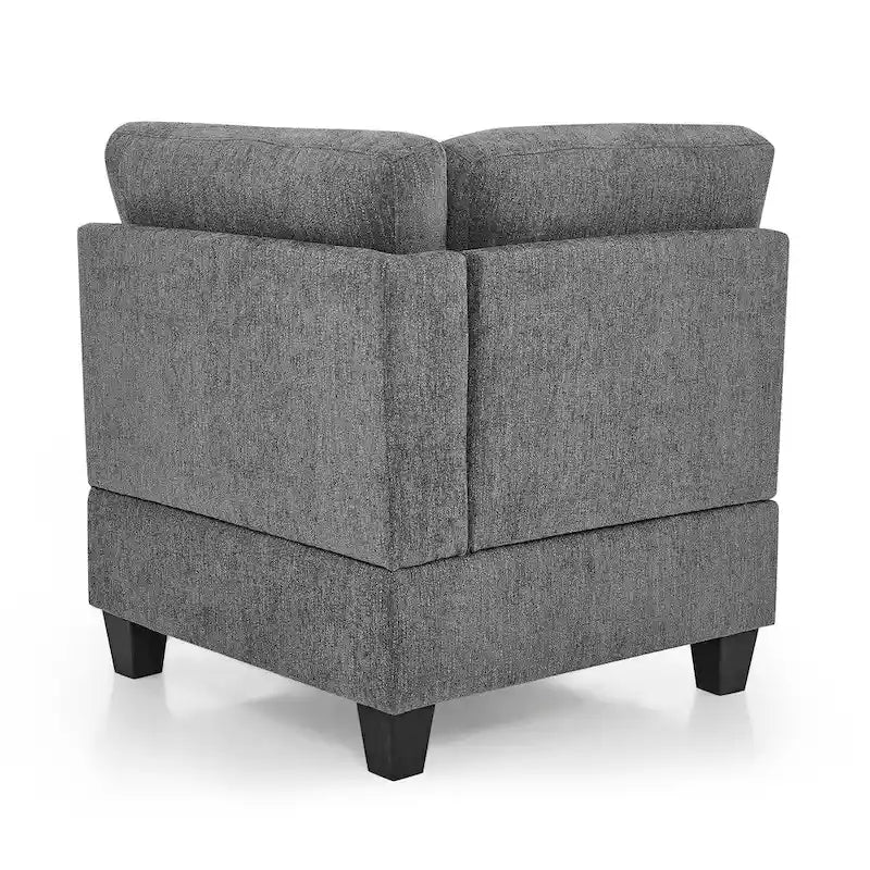 Grey 116  L-Shaped 6-Seat Sofa with Chairs and Storage