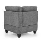 Grey 116  L-Shaped 6-Seat Sofa with Chairs and Storage