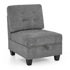 Grey 116  L-Shaped 6-Seat Sofa with Chairs and Storage