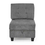 Grey 116  L-Shaped 6-Seat Sofa with Chairs and Storage