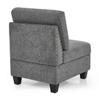 Grey 116  L-Shaped 6-Seat Sofa with Chairs and Storage